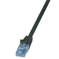 LogiLink Home EconLine CAT 6a UTP 3m Patch Cable - High-Quality, Flexible, and Durable Black Ethernet Cable for Fast Connectivit